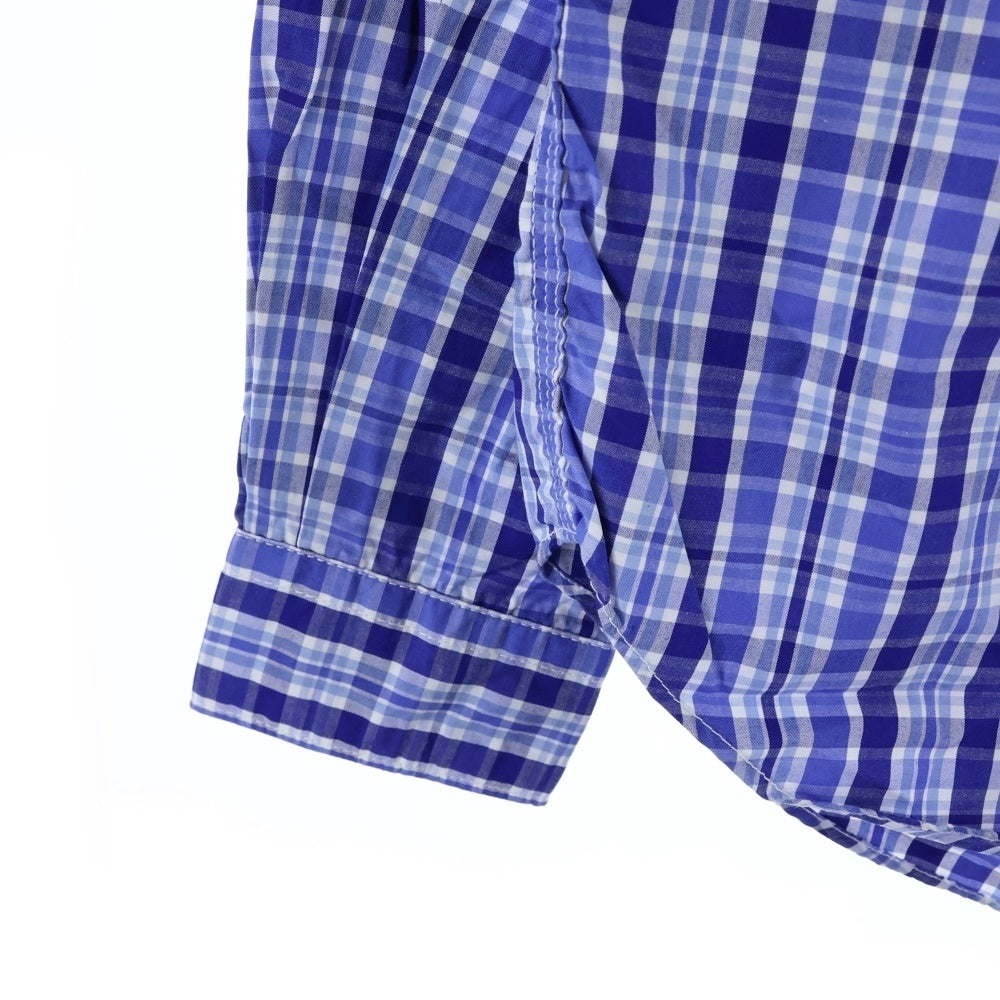 COMME des GARCONS HOMME(コムデギャルソンオム) 08SS チェック柄 長袖コットンシャツ ブルー/ホワイト HA-B030