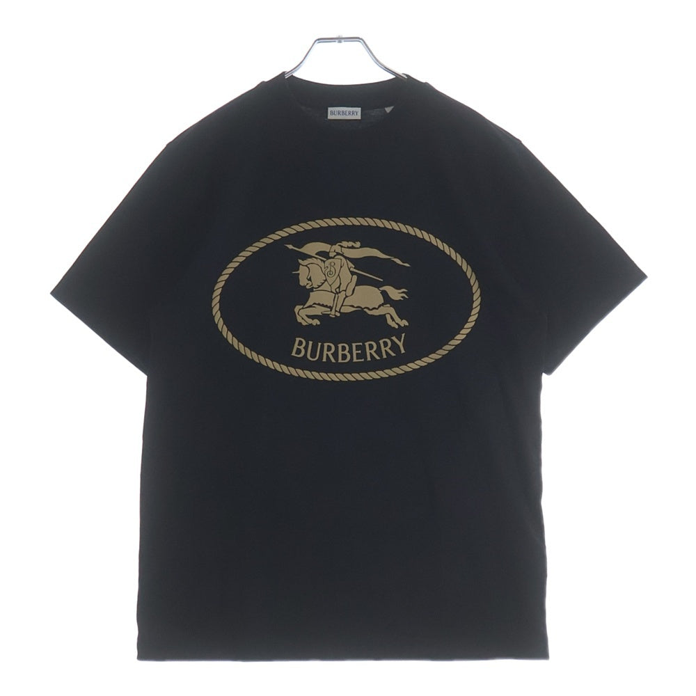 BURBERRY(バーバリー) KNIGHT STAMP COTTON TEE ナイトスタンプ クルーネック半袖Tシャツカットソー ブラック 8110953