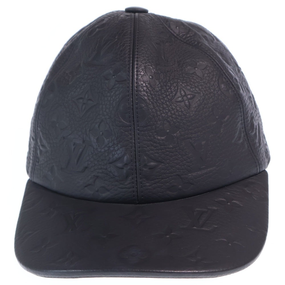 LOUIS VUITTON(ルイヴィトン) モノグラムアンプラント キャスケット レザーキャップ 帽子 ブラック MP2606