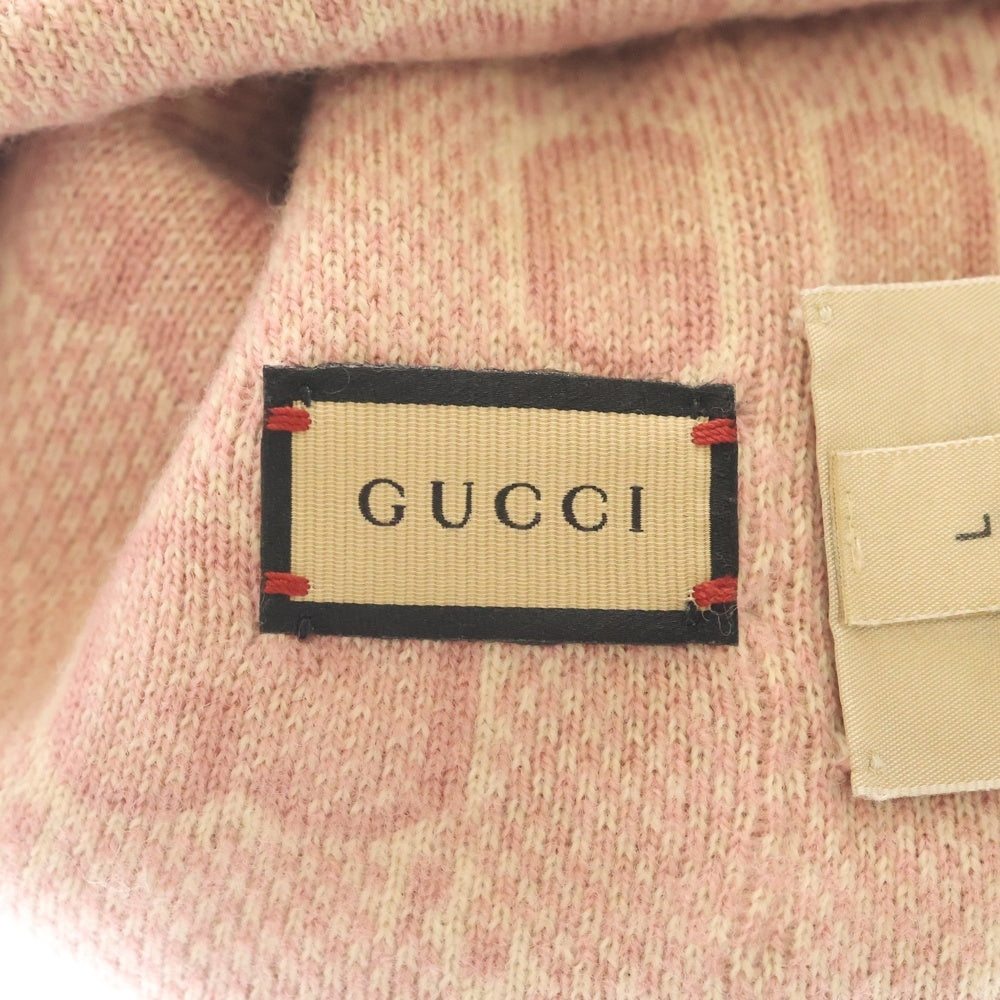 GUCCI(グッチ) GG柄 リバーシブル ウールビーニー ニット帽 グレー/ピンク 732261 3GAKE レディース