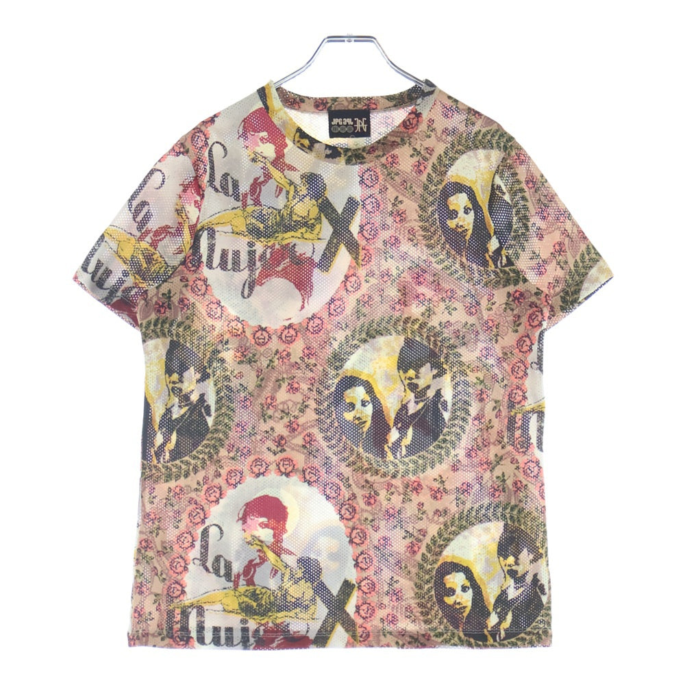 Jean Paul GAULTIER(ジャンポールゴルチエ) 総柄 クルーネック半袖メッシュTシャツカットソー マルチカラー
