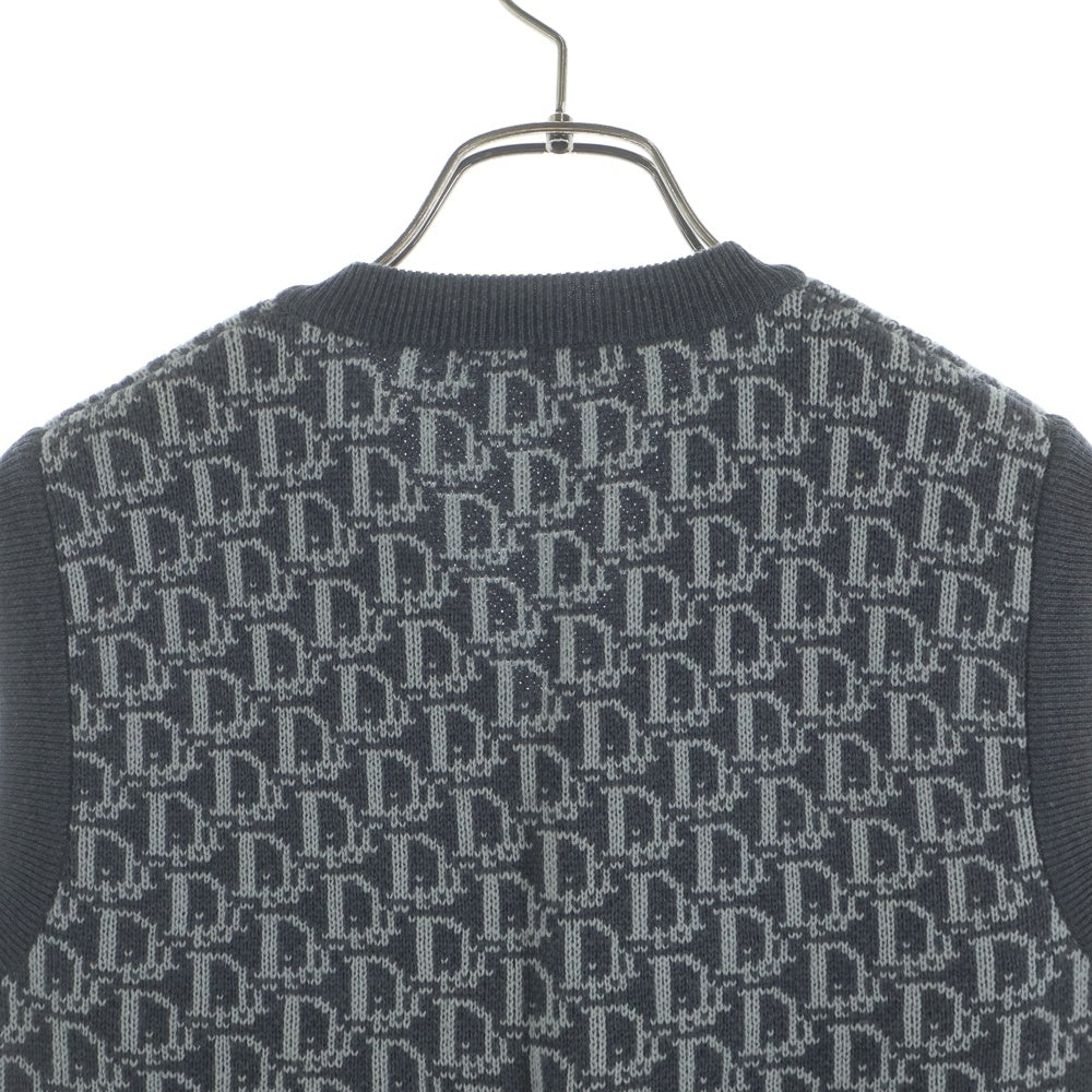 Christian Dior クリスチャンディオール 80s-90s トロッター総柄 Vネックニットベスト レディース グレー Christian Dior(クリスチャンディオール) 80s-90s トロッター総柄 V