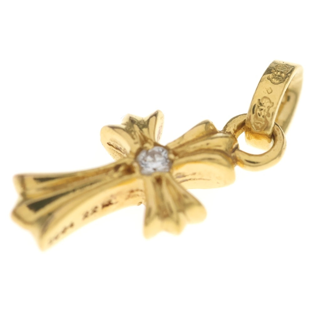 CHROME HEARTS(クロムハーツ) 22K CRS BBYFAT DIA ベイビーファットクロス 両面1ダイヤ ペンダントトップ ゴールド BCA034