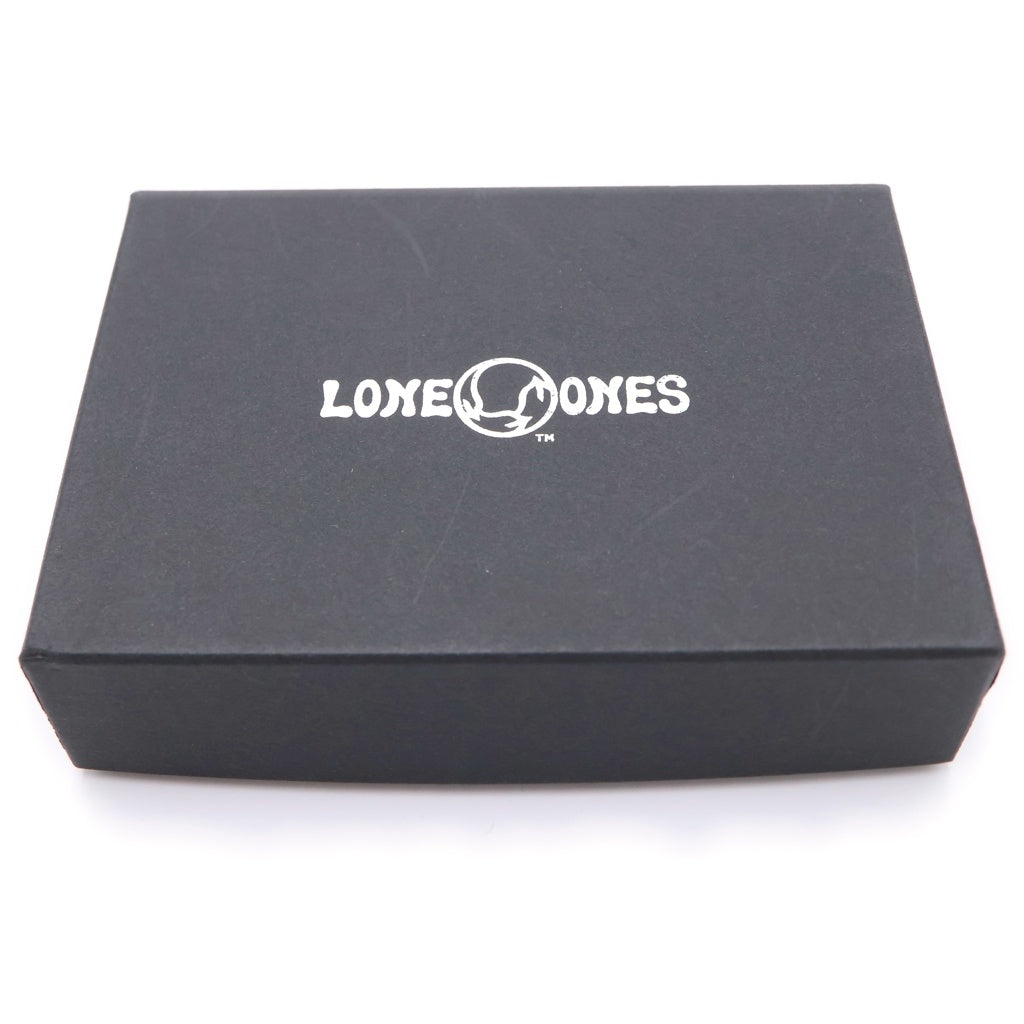 LONE ONES(ロンワンズ) ロゴプレート クロコ型押し 名刺入れ ブラック