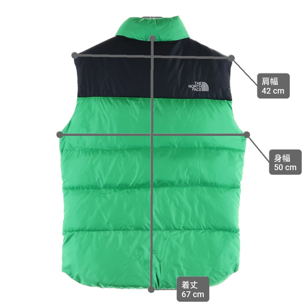 THE NORTH FACE(ザノースフェイス) NUPTSE3 VEST ヌプシ3 フロントロゴ刺繍 ジップアップ ダウンベスト グリーン ND51805Z