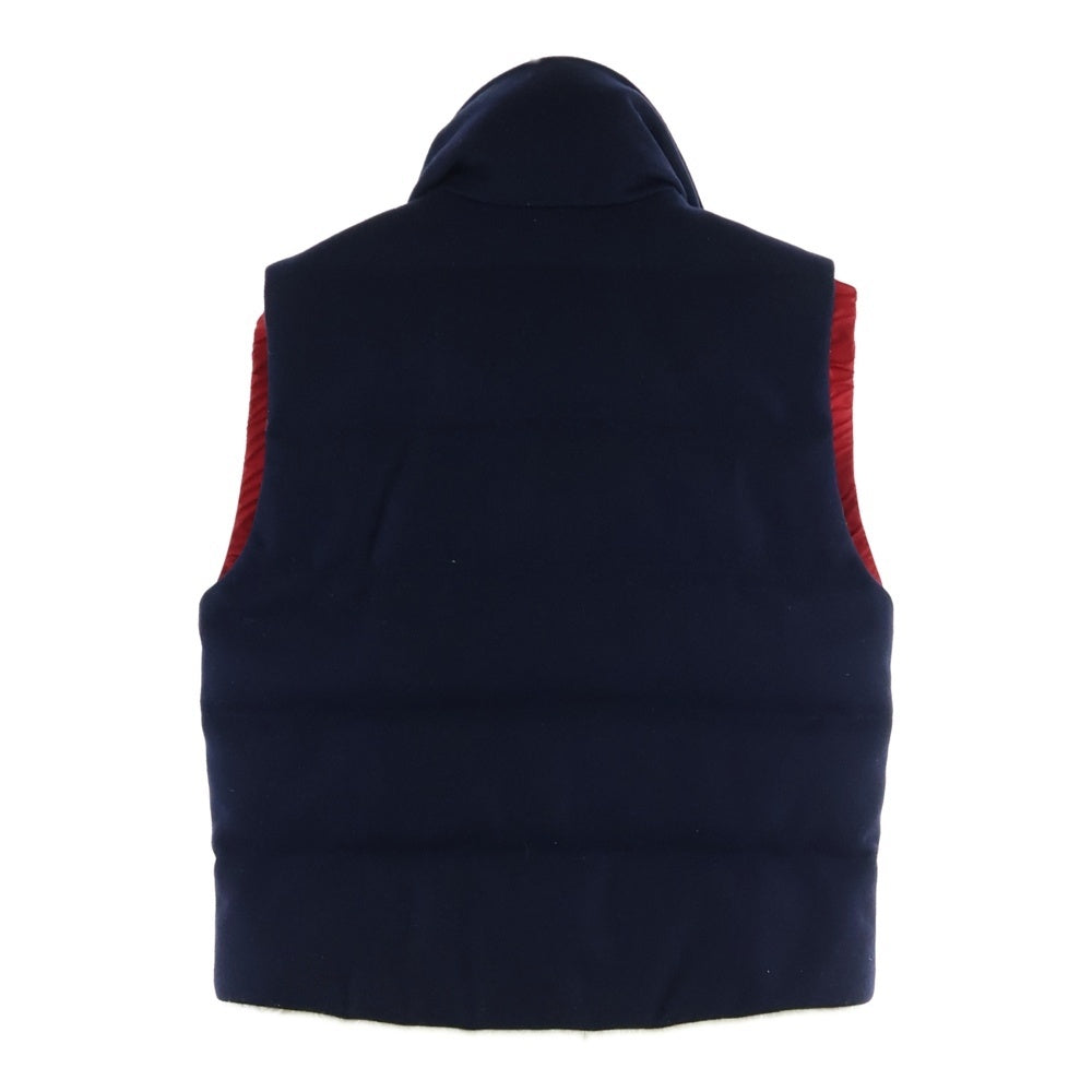 MONCLER(モンクレール) 15AW BASTIEN バスティアン フロントロゴワッペン ボア ジップアップ ダウンベスト ネイビー A209H4333025 57644
