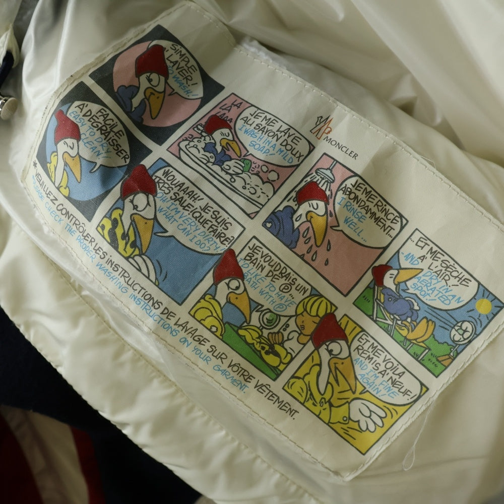 MONCLER(モンクレール) 15AW BASTIEN バスティアン フロントロゴワッペン ボア ジップアップ ダウンベスト ネイビー A209H4333025 57644