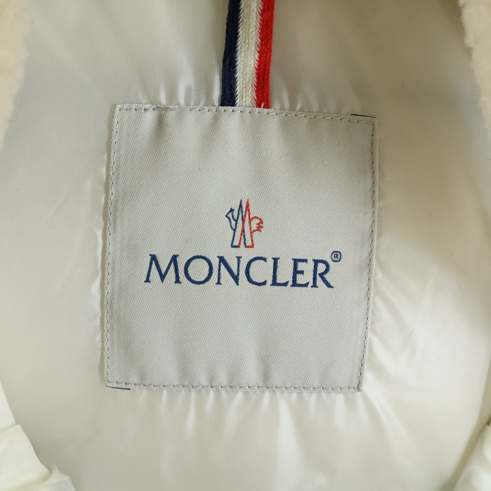 MONCLER(モンクレール) 15AW BASTIEN バスティアン フロントロゴワッペン ボア ジップアップ ダウンベスト ネイビー A209H4333025 57644