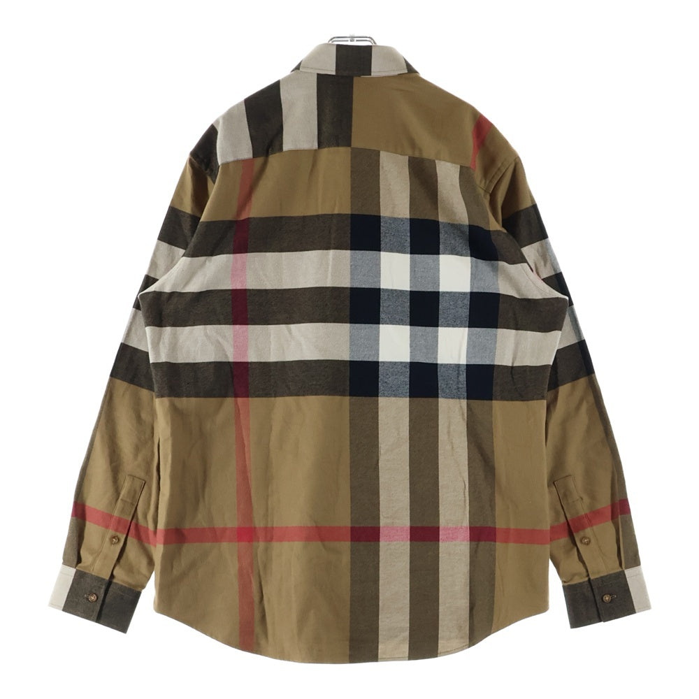 BURBERRY(バーバリー) Claverdon ビッグチェック総柄長袖シャツ ブラウン 8112107