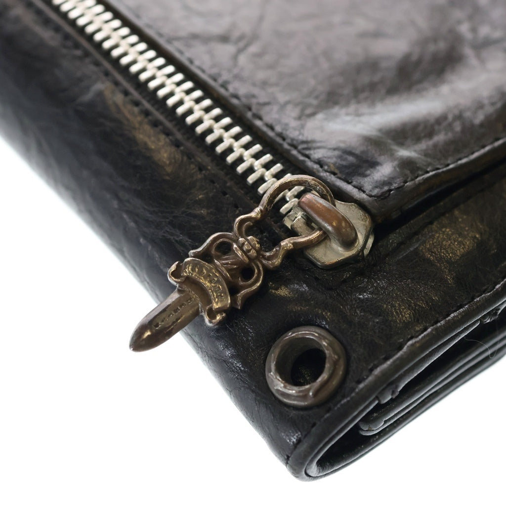 CHROME HEARTS(クロムハーツ) WAVE ウェーブ レザーウォレット 財布 ブラック