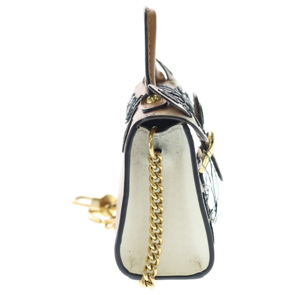 DELVAUX(デルボー) Miniatures Korea Brillant Charms Tiger Box Calf ブリオン タイガーモチーフ ミニチュアチャーム コリア ホワイトブラウン レディース