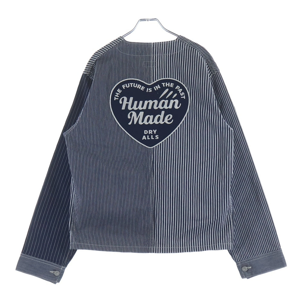 HUMAN MADE(ヒューマンメイド) NGENEER JACKET INDIGO バックロゴ ヒッコリーストライプ ワークジャケット HM29JK007 インディゴ