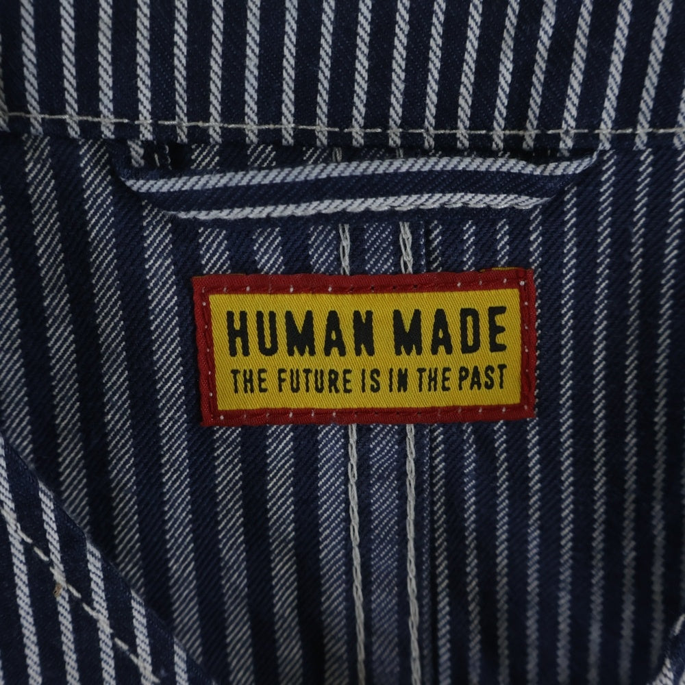 HUMAN MADE(ヒューマンメイド) NGENEER JACKET INDIGO バックロゴ ヒッコリーストライプ ワークジャケット HM29JK007 インディゴ
