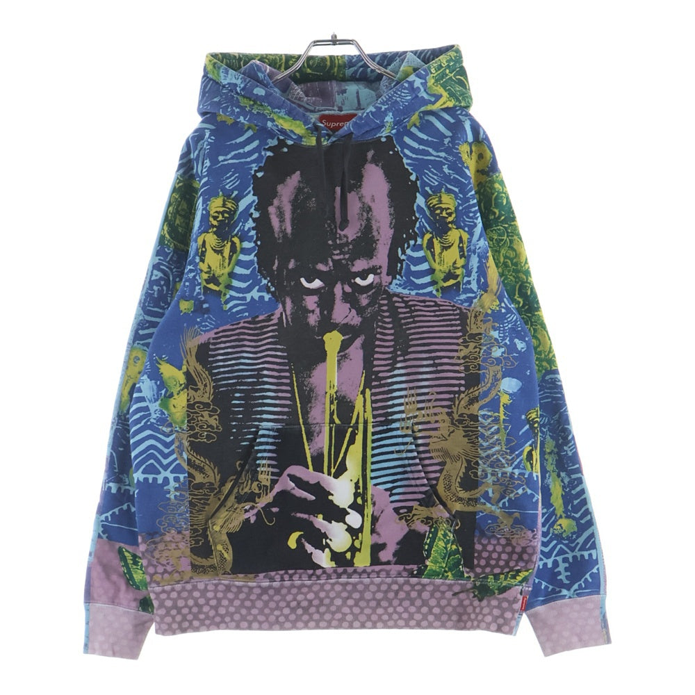 SUPREME(シュプリーム) Miles Davis Hooded Sweatshirt 総柄プリント プルオーバーパーカー マルチカラー