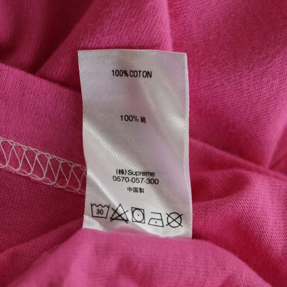 SUPREME(シュプリーム) 20SS Contrast Stitch Pocket Tee コントラストステッチ ロゴプリント クルーネック半袖Tシャツカットソー ピンク