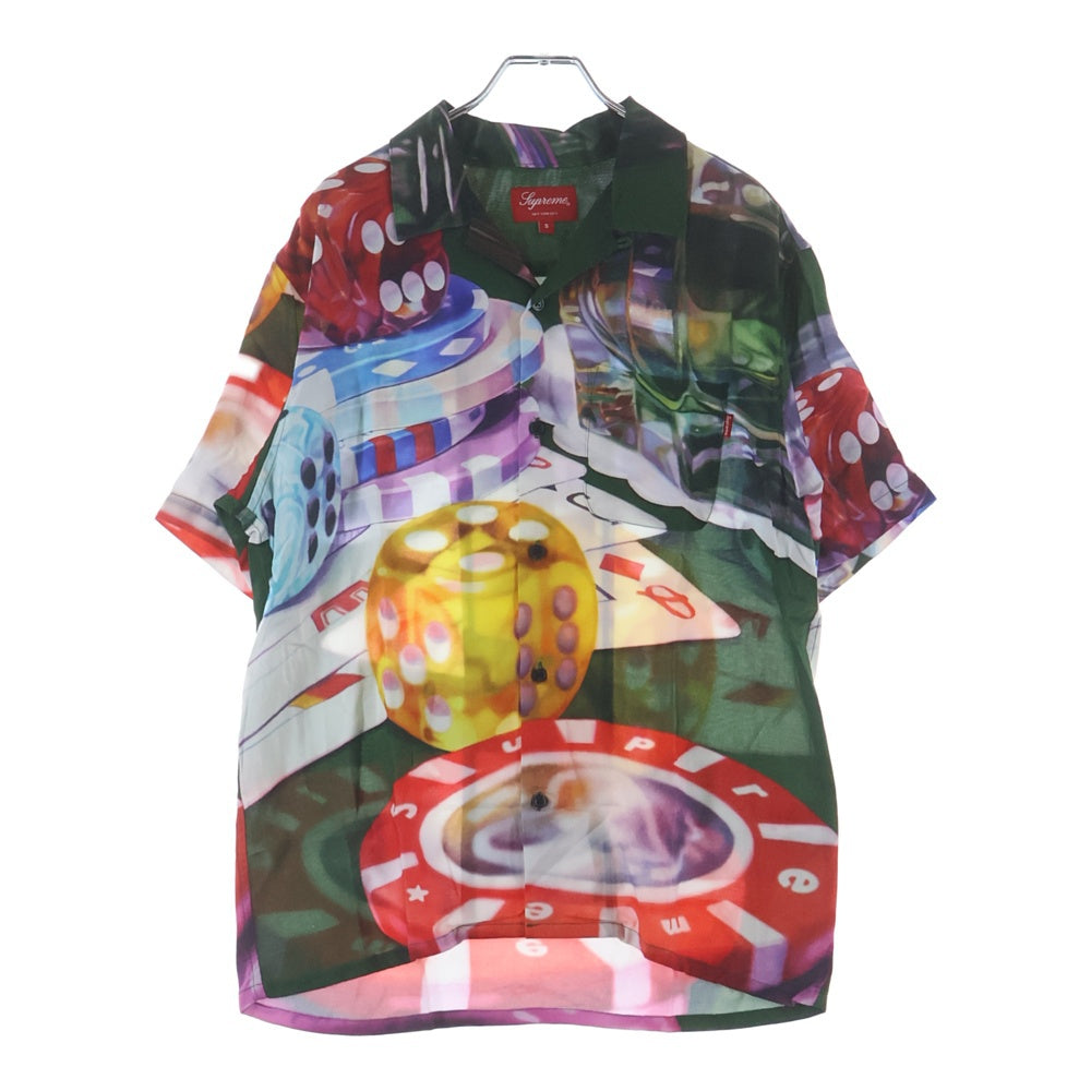 SUPREME(シュプリーム) 18SS Casino Rayon Shirt プリント総柄 レーヨン半袖シャツ マルチカラー