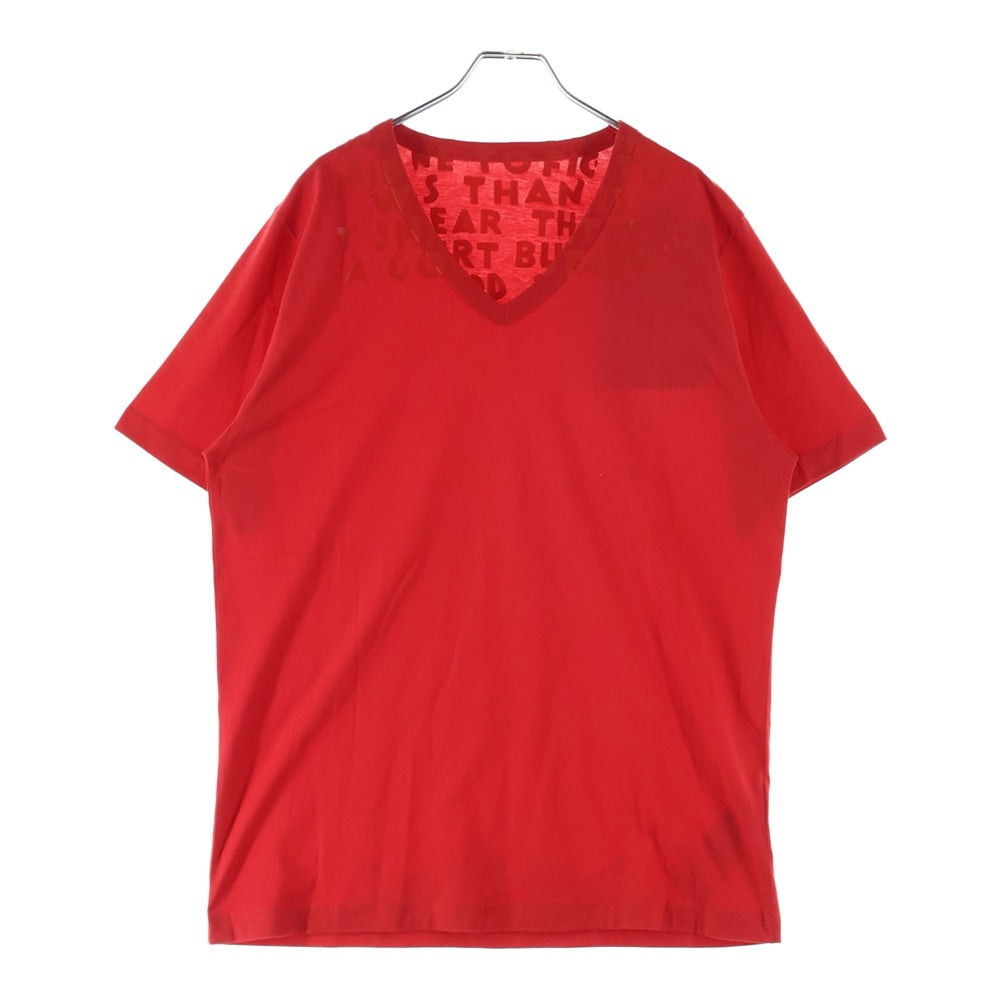Maison Margiela(メゾンマルジェラ) 21SS 21SS エイズTee Vネック半袖Tシャツカットソー レッド S50GJ0021