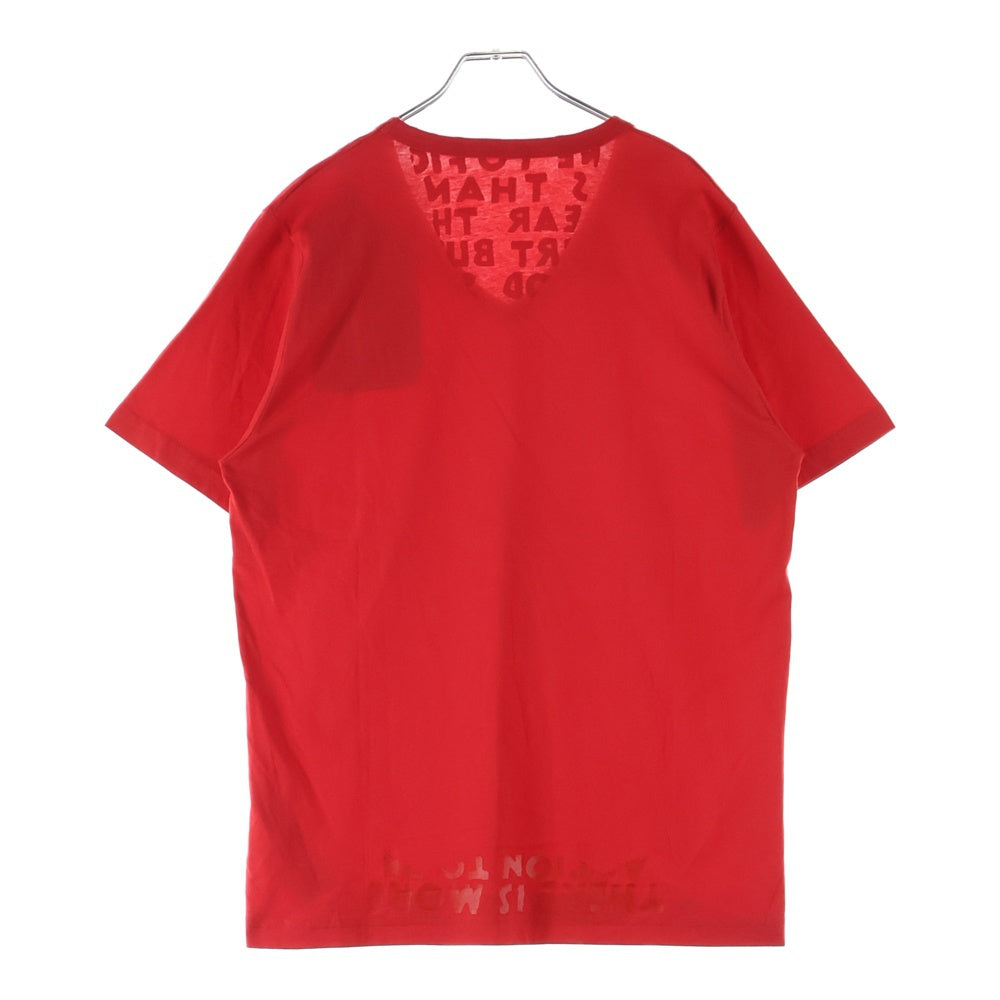 Maison Margiela(メゾンマルジェラ) 21SS 21SS エイズTee Vネック半袖Tシャツカットソー レッド S50GJ0021