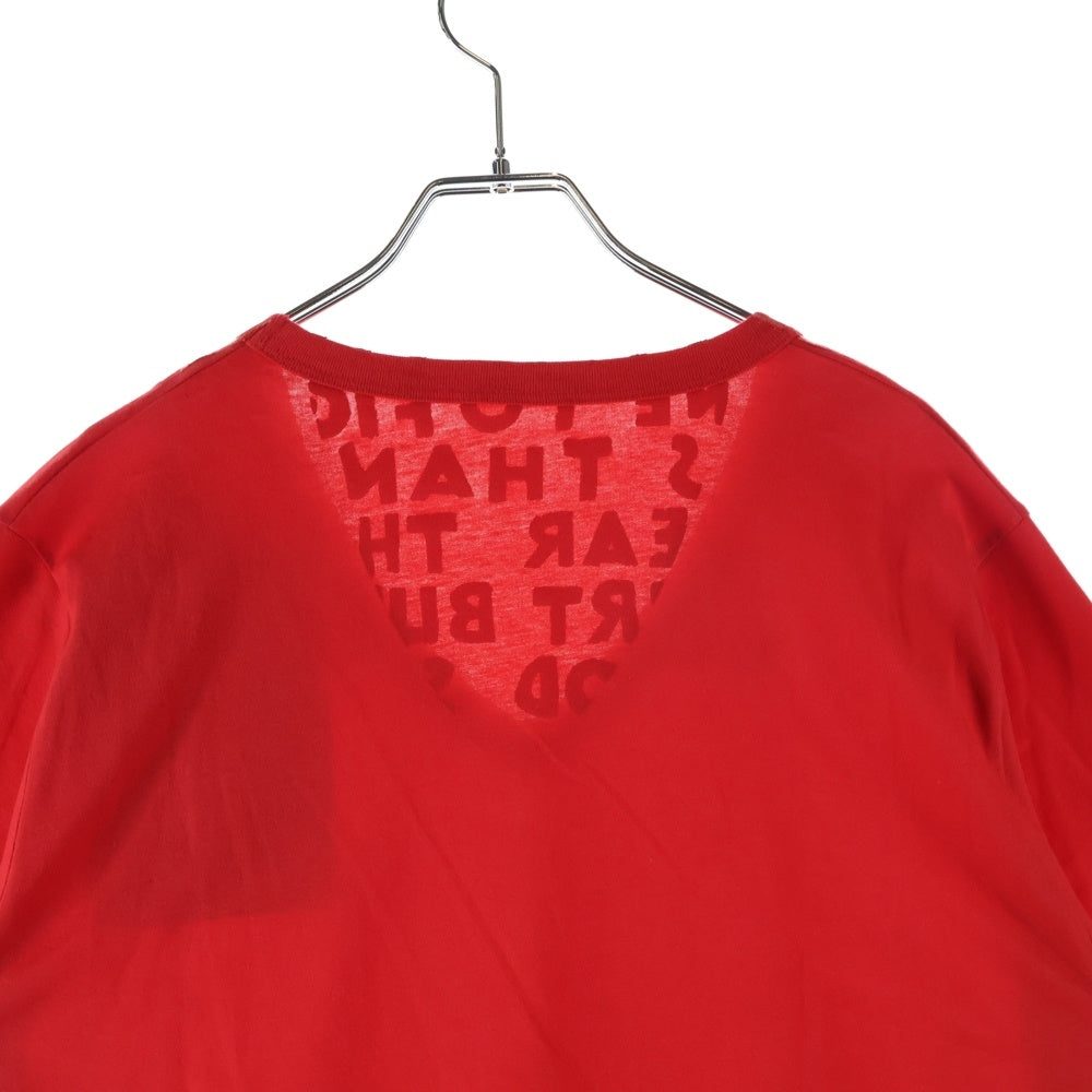 Maison Margiela(メゾンマルジェラ) 21SS 21SS エイズTee Vネック半袖Tシャツカットソー レッド S50GJ0021