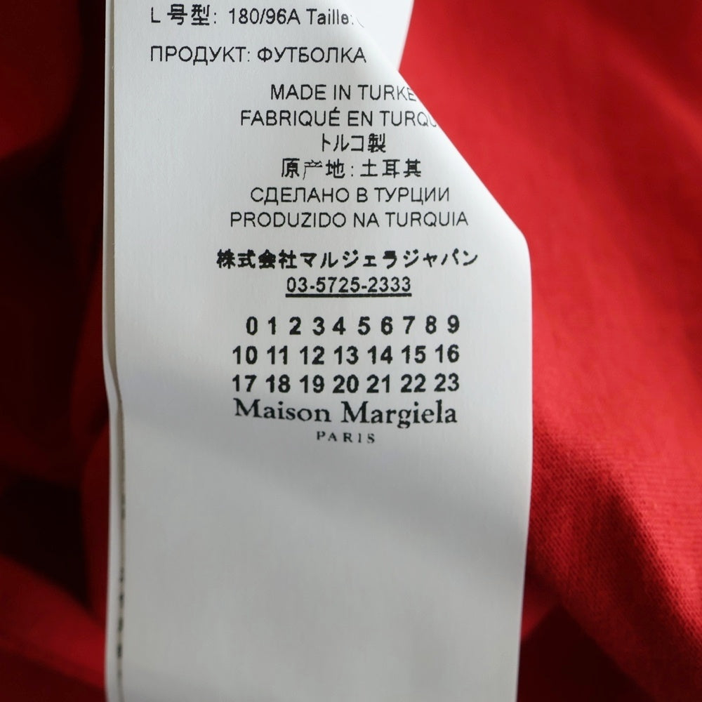 Maison Margiela(メゾンマルジェラ) 21SS 21SS エイズTee Vネック半袖Tシャツカットソー レッド S50GJ0021