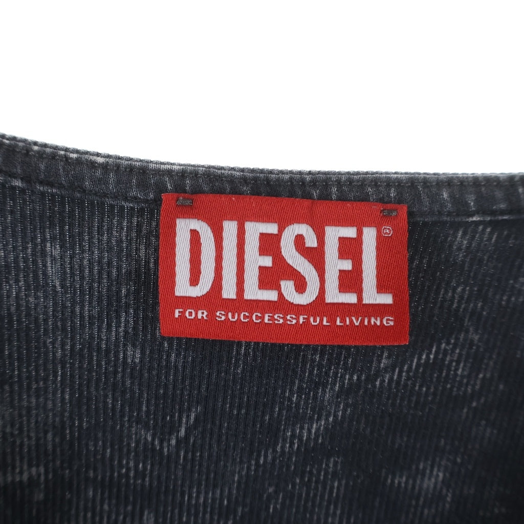 DIESEL(ディーゼル) T-RESPEC-LS Dロゴ 長袖Tシャツカットソー レディース ブラック A12067 0KHAS