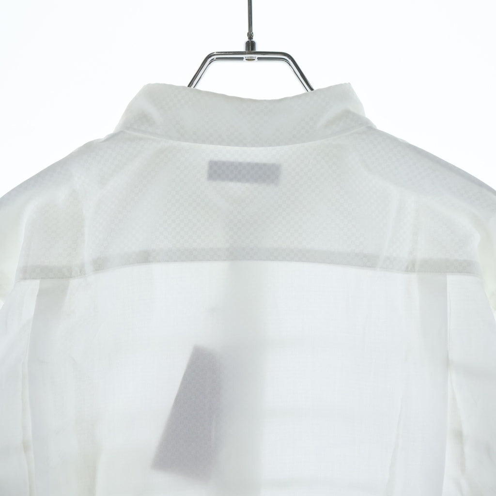 COMME des GARCONS HOMME(コムデギャルソンオム) 03SS 切り替えチェッカーデザイン ボタンダウン長袖コットンシャツ ホワイト PI-B004