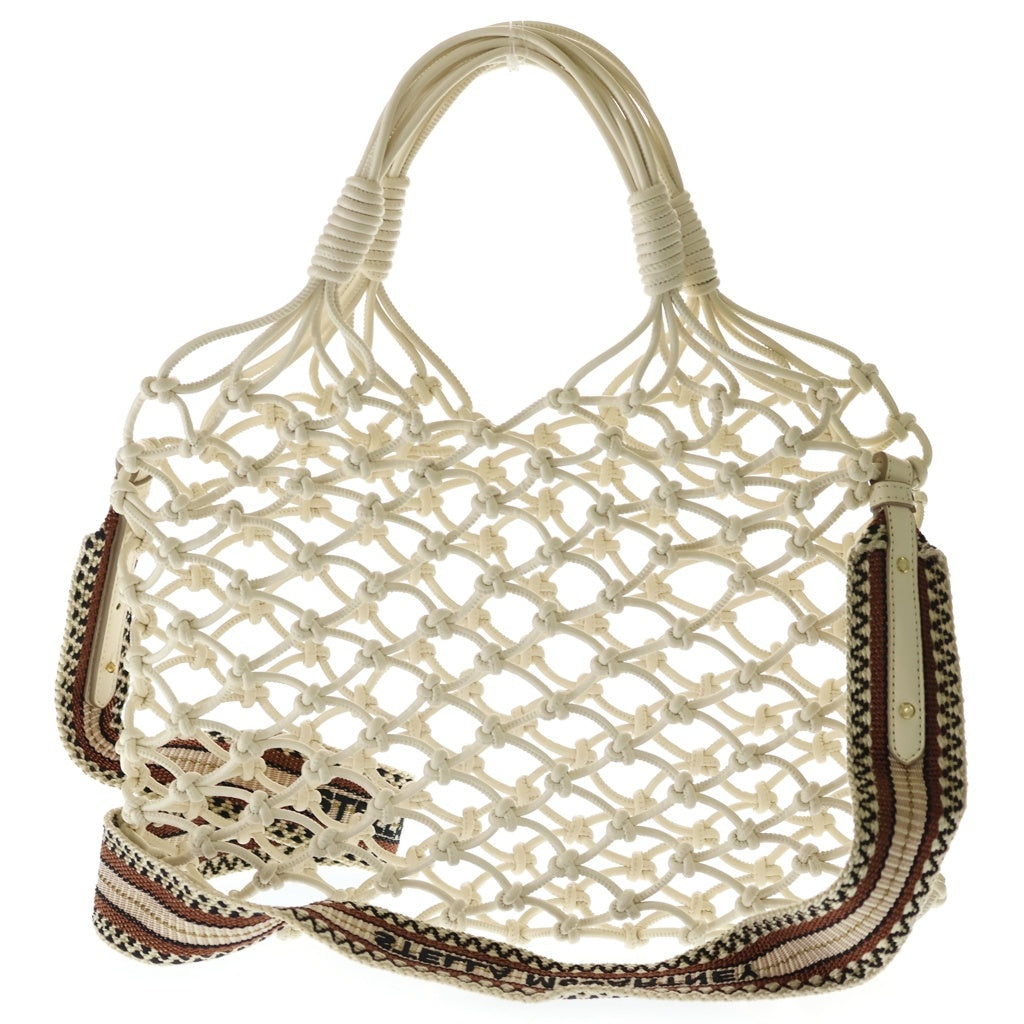 STELLA McCARTNEY(ステラマッカートニー) 2WAY ポーチ付き メッシュトート ショルダーバッグ ホワイト レディース