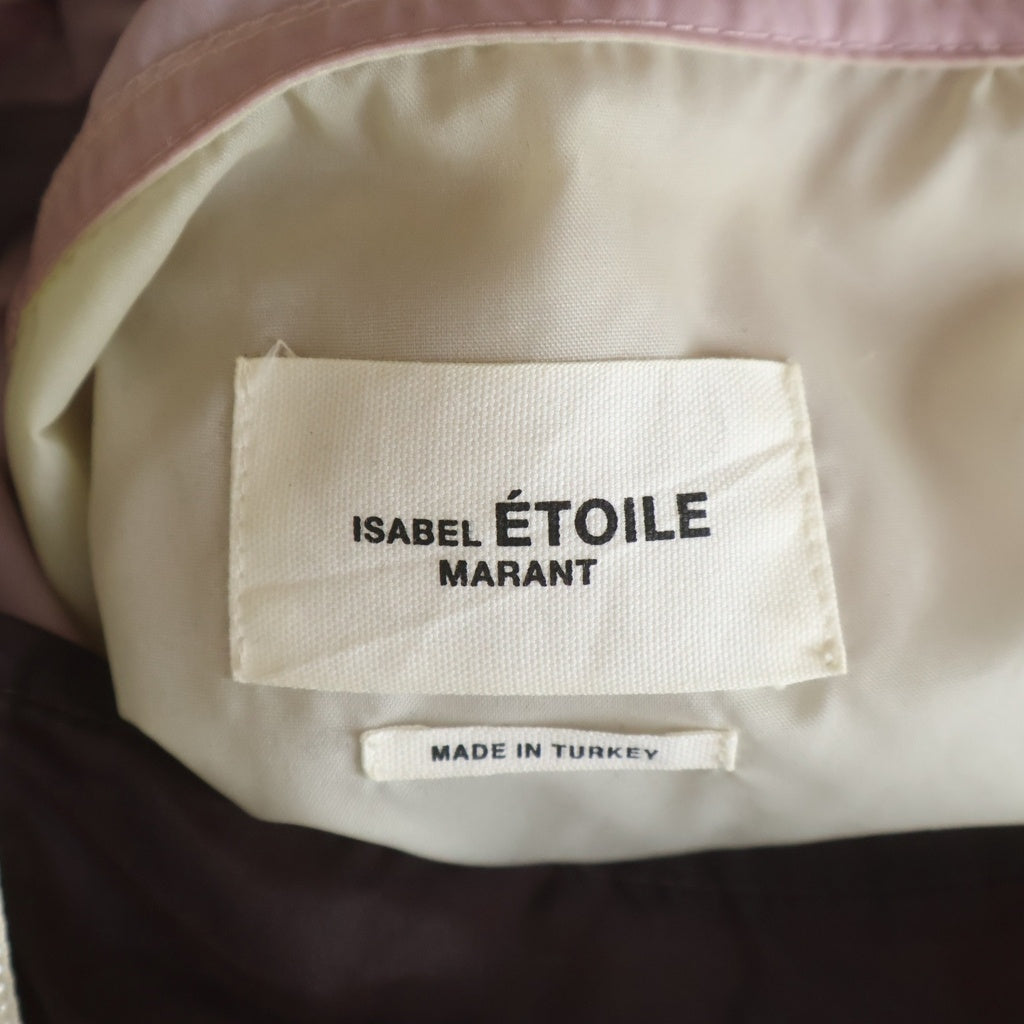 ISABEL MARANT ETOILE(イザベル マラン エトワール) Block Shell Anorak Parka ブロックシェル ナイロン アノラックパーカー ベージュ/パープル レディース