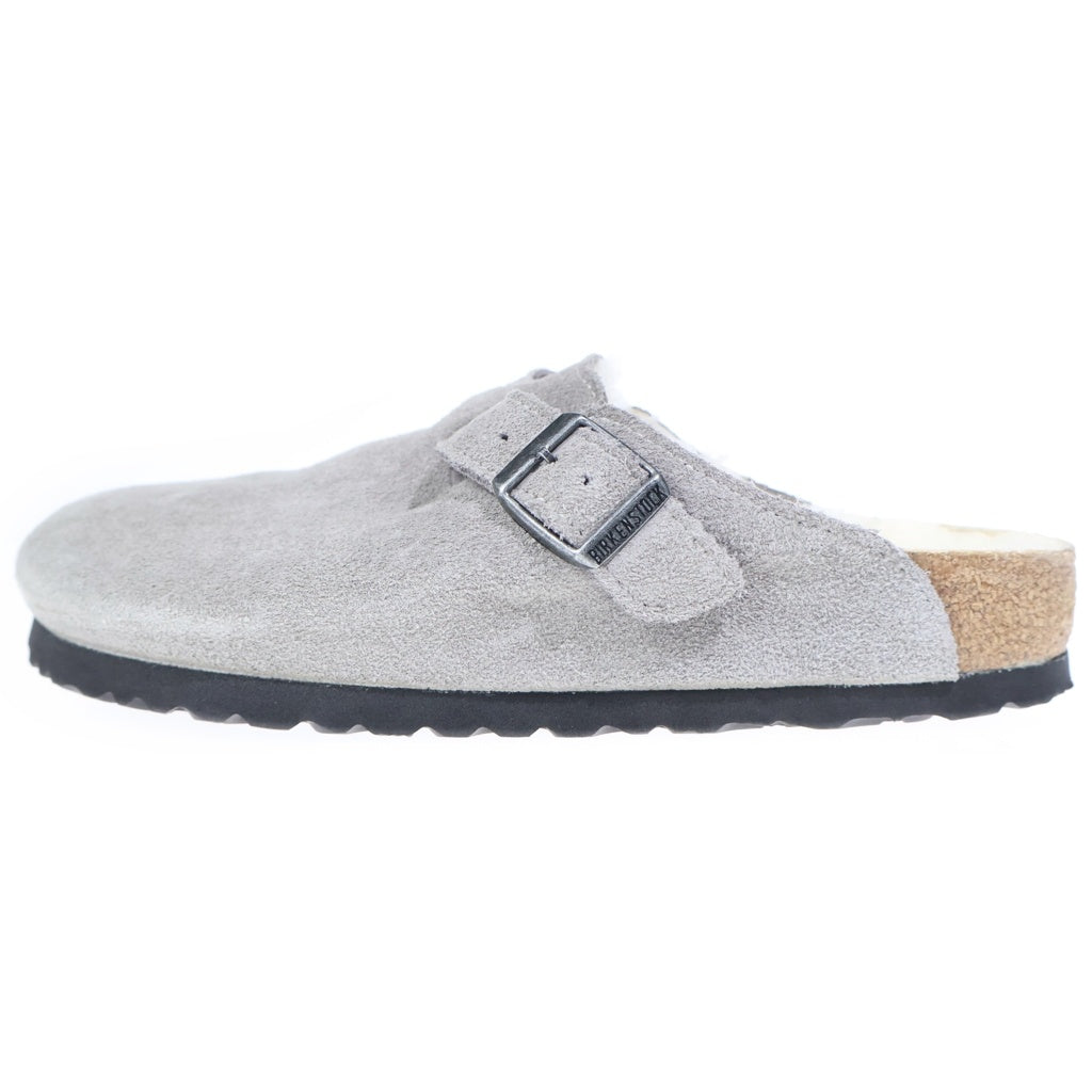 BIRKENSTOCK(ビルケンシュトック) BOSTON SHEARLING SUEDE ボストン ムートン サンダル グレー レディース