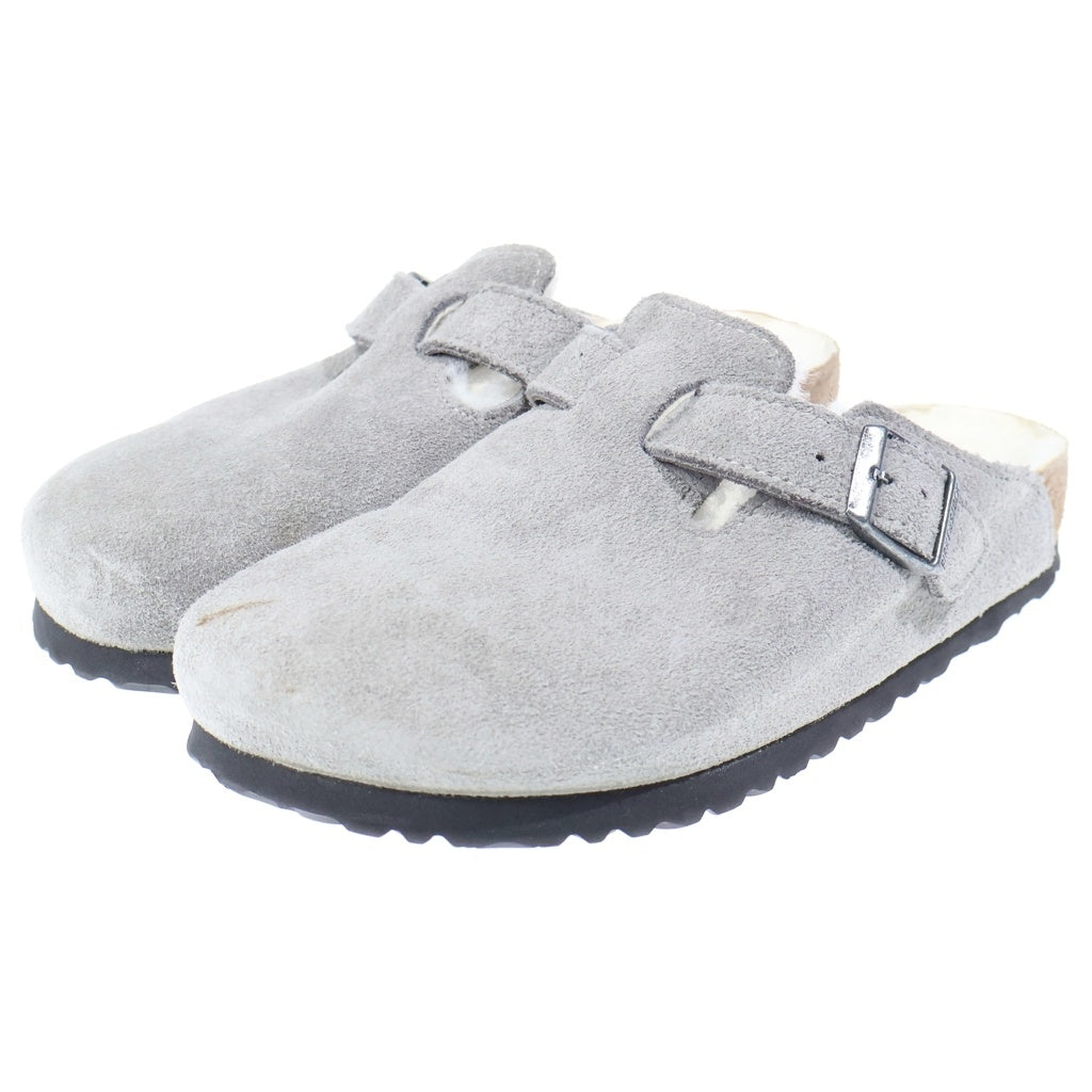 BIRKENSTOCK(ビルケンシュトック) BOSTON SHEARLING SUEDE ボストン ムートン サンダル グレー レディース