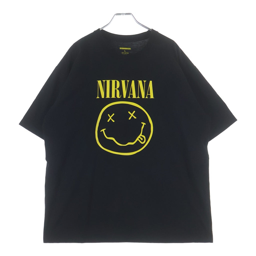 NEIGHBORHOOD(ネイバーフッド) ×NIRVANA SMILE TEE ニルバーナ スマイル クルーネック半袖Tシャツカットソー ブラック