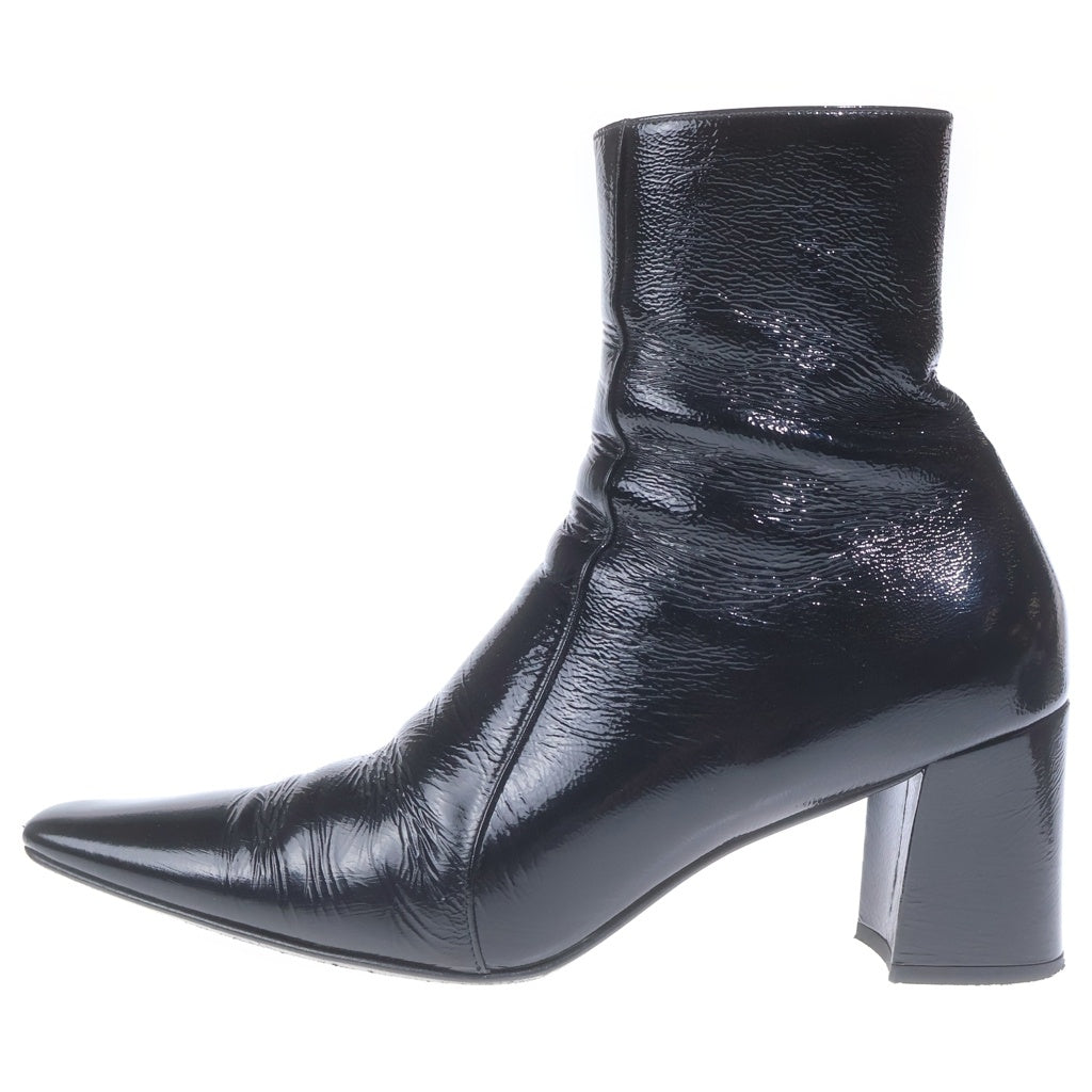 SAINT LAURENT PARIS(サンローランパリ) RAINER レイナー パテント ジップアップブーツ ブラック 776861