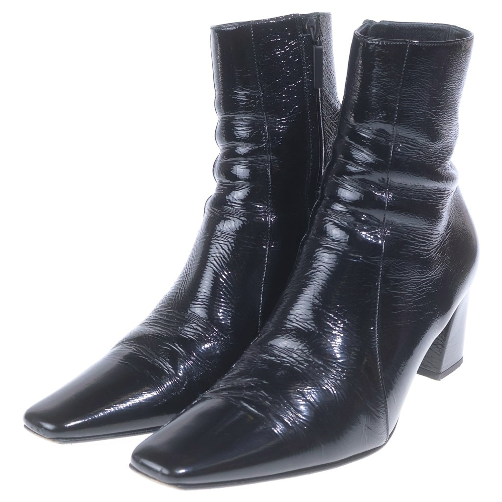 SAINT LAURENT PARIS(サンローランパリ) RAINER レイナー パテント ジップアップブーツ ブラック 776861