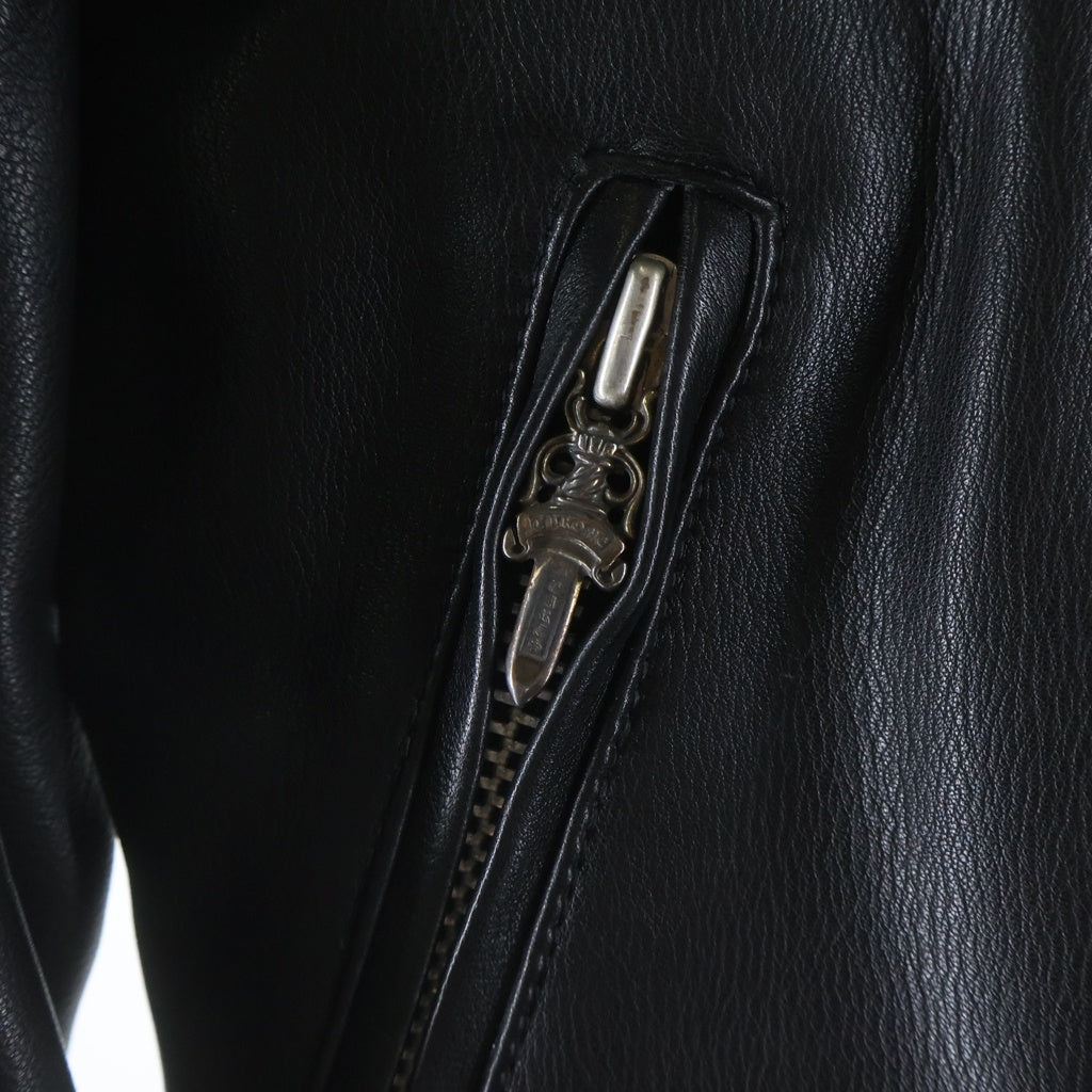 CHROME HEARTS(クロムハーツ) JJ DEAN JJディーン ダガージップライダースレザージャケット レディース ブラック