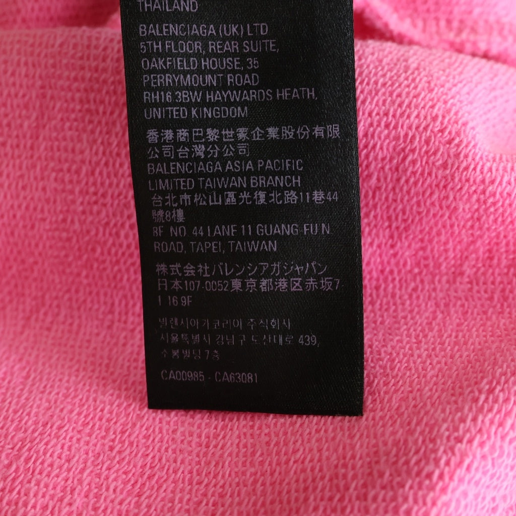 BALENCIAGA(バレンシアガ) 22AW ×adidas HOODIE LARGE FIT アディダス トレフォイルロゴ ラージフィット プルオーバーパーカー スウェットフーディ ピンク 729322 TNVN2