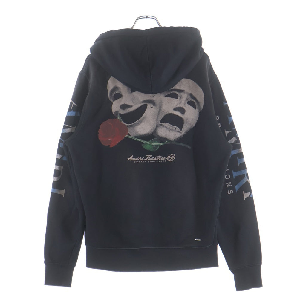 AMIRI(アミリ) Theatre Masks Hoodie バックプリント プルオーバーパーカー ブラック SRAJYHD1069
