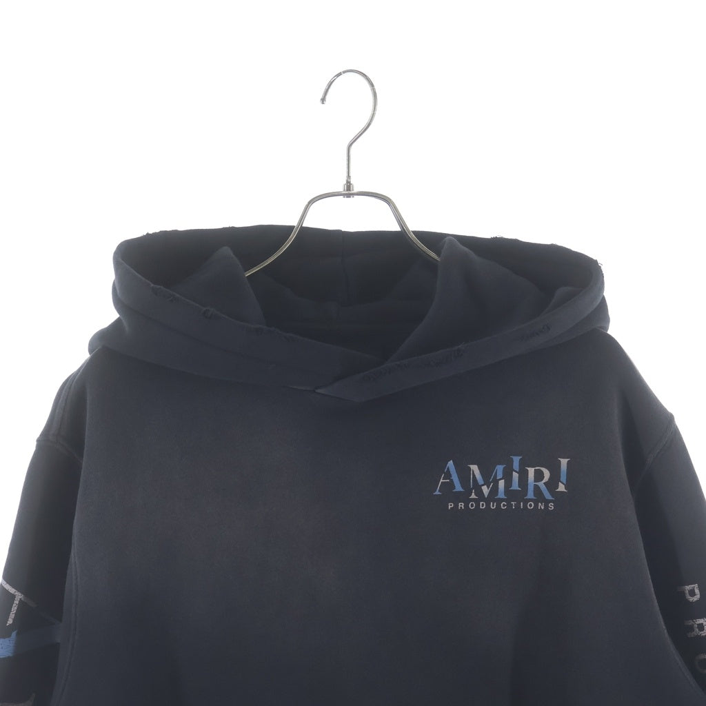 AMIRI(アミリ) Theatre Masks Hoodie バックプリント プルオーバーパーカー ブラック SRAJYHD1069