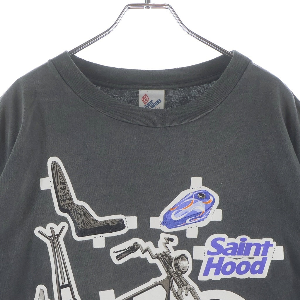 SAINT MICHAEL(セントマイケル) 23SS ×NEIGHBORHOOD ネイバーフッド 両面プリント クルーネック半袖Tシャツカットソー グレー SM-S23-0000-114