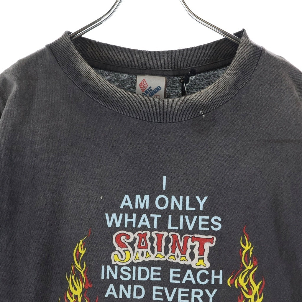SAINT MICHAEL(セントマイケル) 25SS ×NEIGHBORHOOD ネイバーフッド フロントプリント クルーネック半袖Tシャツカットソー グレー SM-HR8-0000-C69