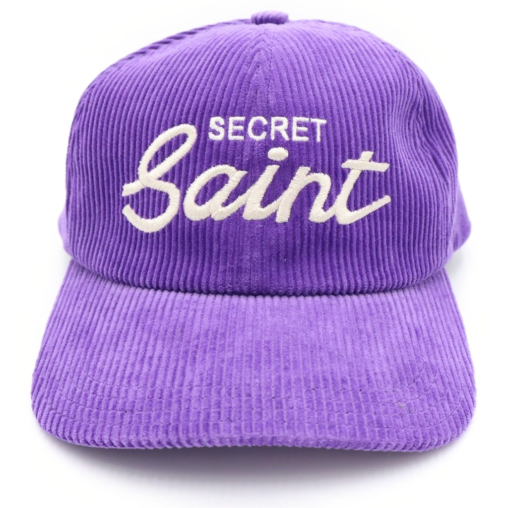 SAINT MICHAEL(セントマイケル) SECRET CAP ロゴ刺繍デザイン コーデュロイキャップ パープル SM-YS1-000-080