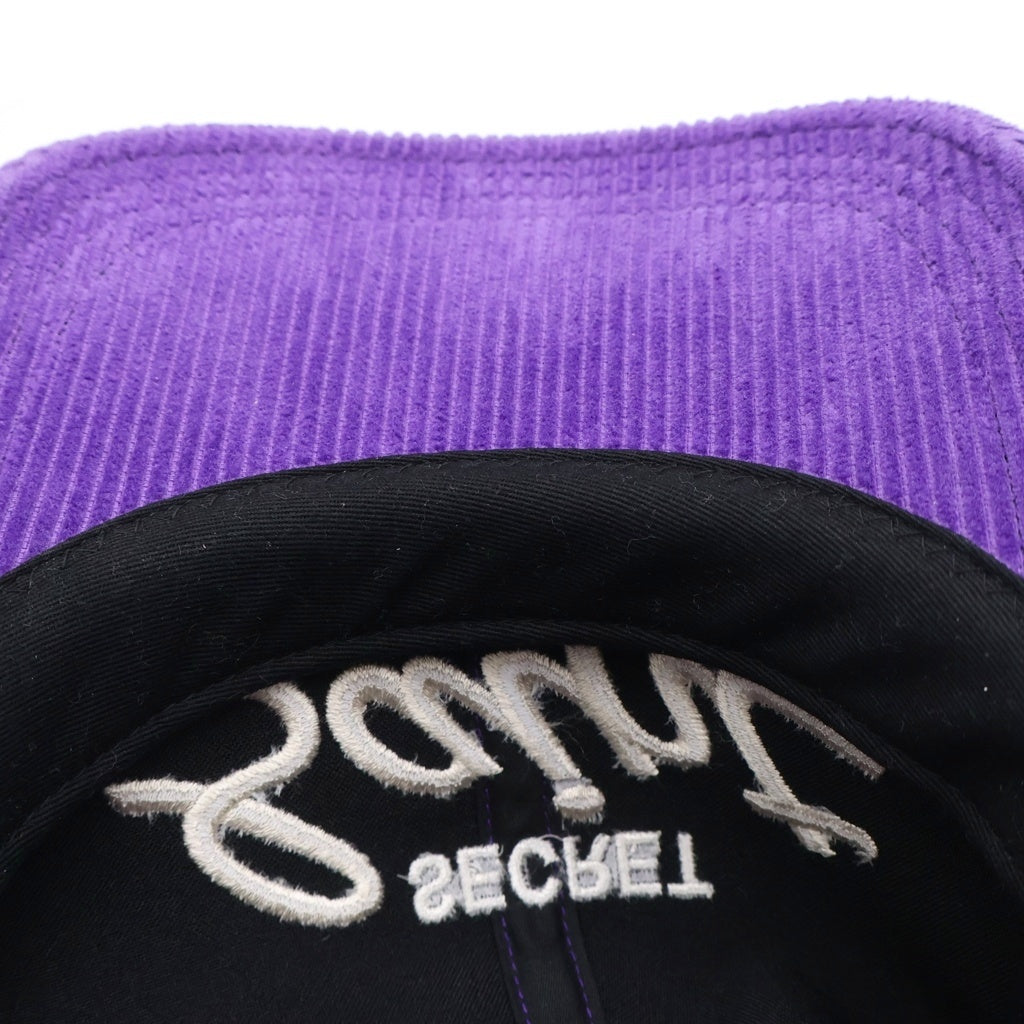 SAINT MICHAEL(セントマイケル) SECRET CAP ロゴ刺繍デザイン コーデュロイキャップ パープル SM-YS1-000-080