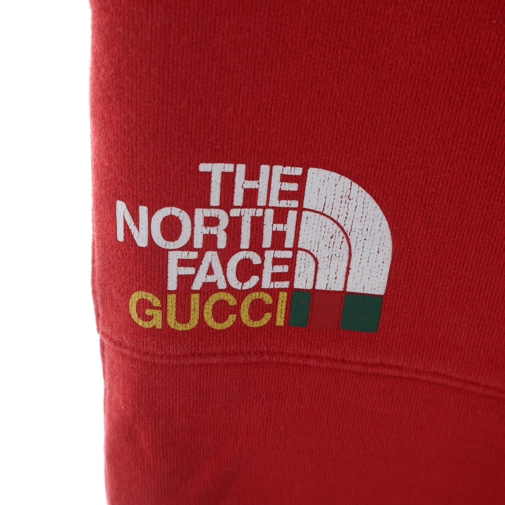 GUCCI グッチ 21AW ×THE NORTH FACE ×ノースフェイス ナイロン切り替え スウェットパンツ レッド 671463 XJDRN GUCCI(グッチ) 21AW ×THE NORTH FACE ×ノースフェイス ナイロン