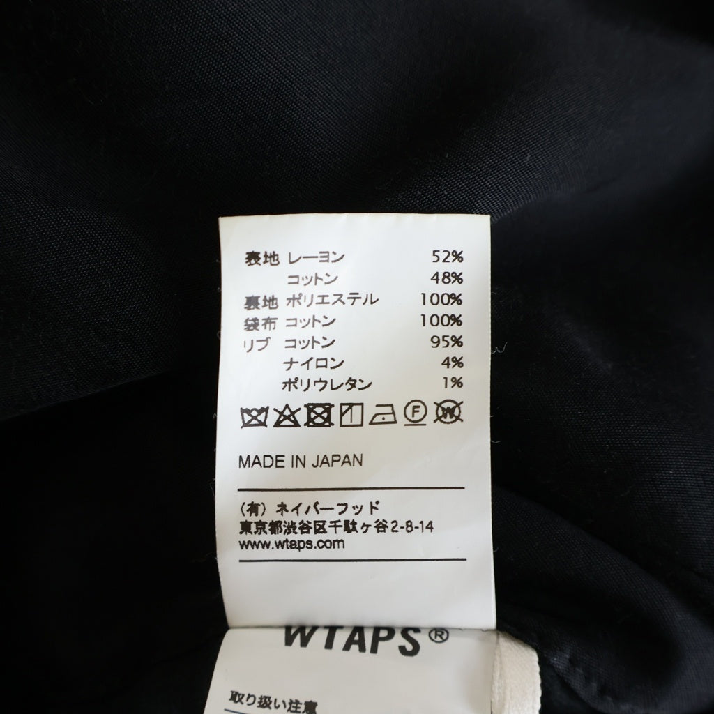 WTAPS(ダブルタップス) 18AW Embroidery Pullover Satin Jacket エンブロイダリー クルーネックプルオーバーサテンジャケット ブラック 182TQDT-JKM06