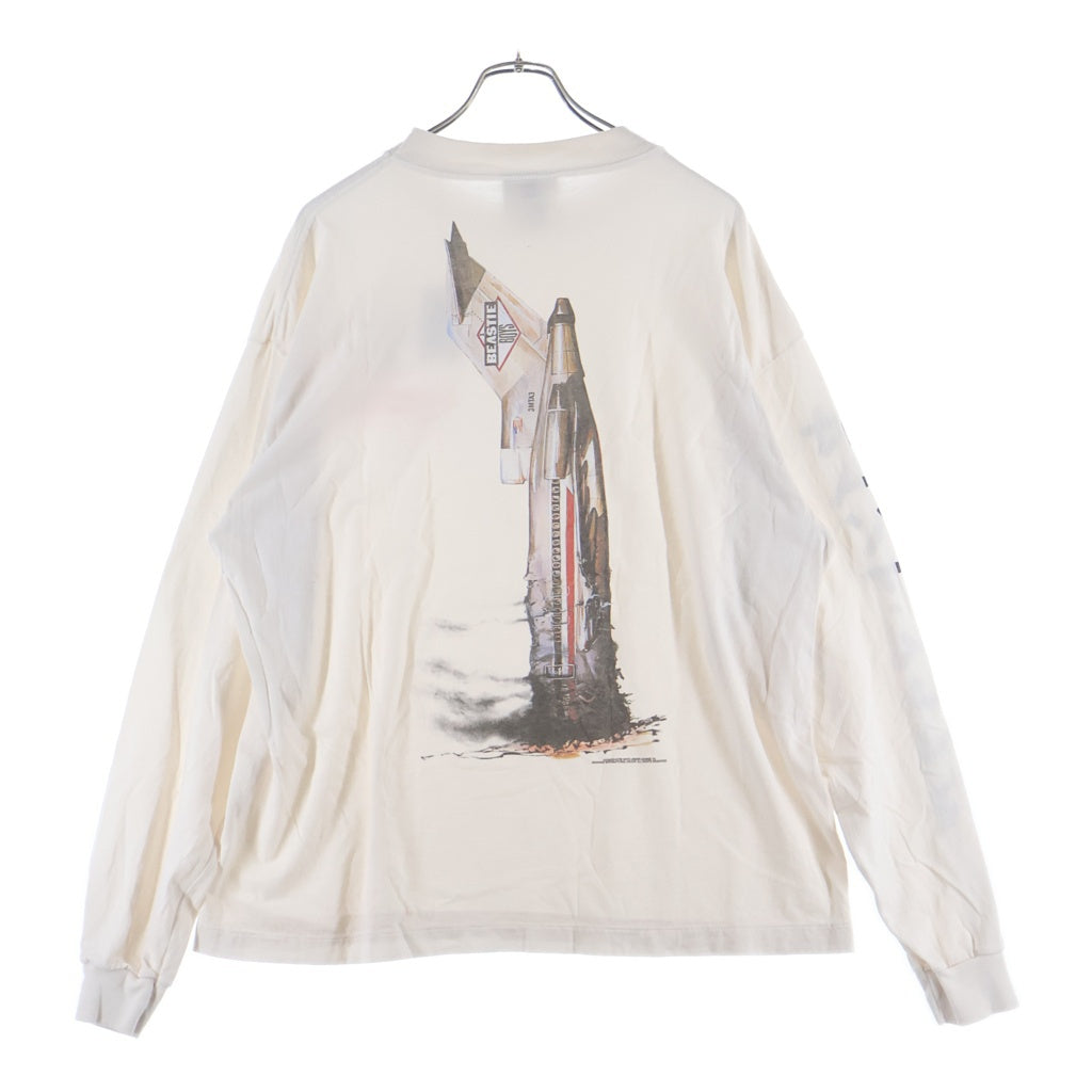 SAINT MICHAEL(セントマイケル) 26SS ×BEASTIEBOYS BTB 胸ロゴプリント クルーネック長袖Tシャツカットソー ホワイト SM-MK8-0000-C24
