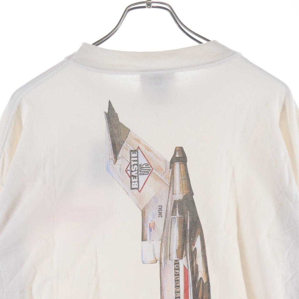 SAINT MICHAEL(セントマイケル) 26SS ×BEASTIEBOYS BTB 胸ロゴプリント クルーネック長袖Tシャツカットソー ホワイト SM-MK8-0000-C24