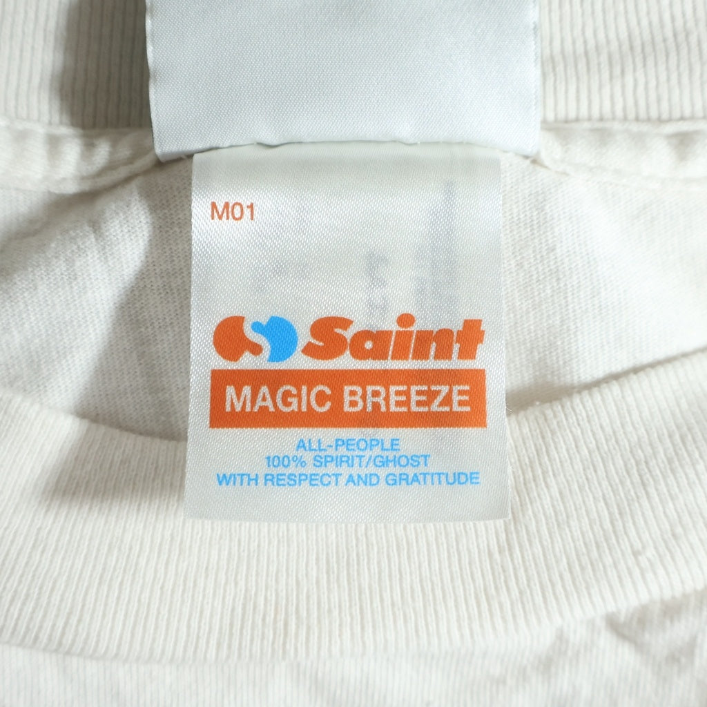 SAINT MICHAEL(セントマイケル) 26SS ×BEASTIEBOYS BTB 胸ロゴプリント クルーネック長袖Tシャツカットソー ホワイト SM-MK8-0000-C24