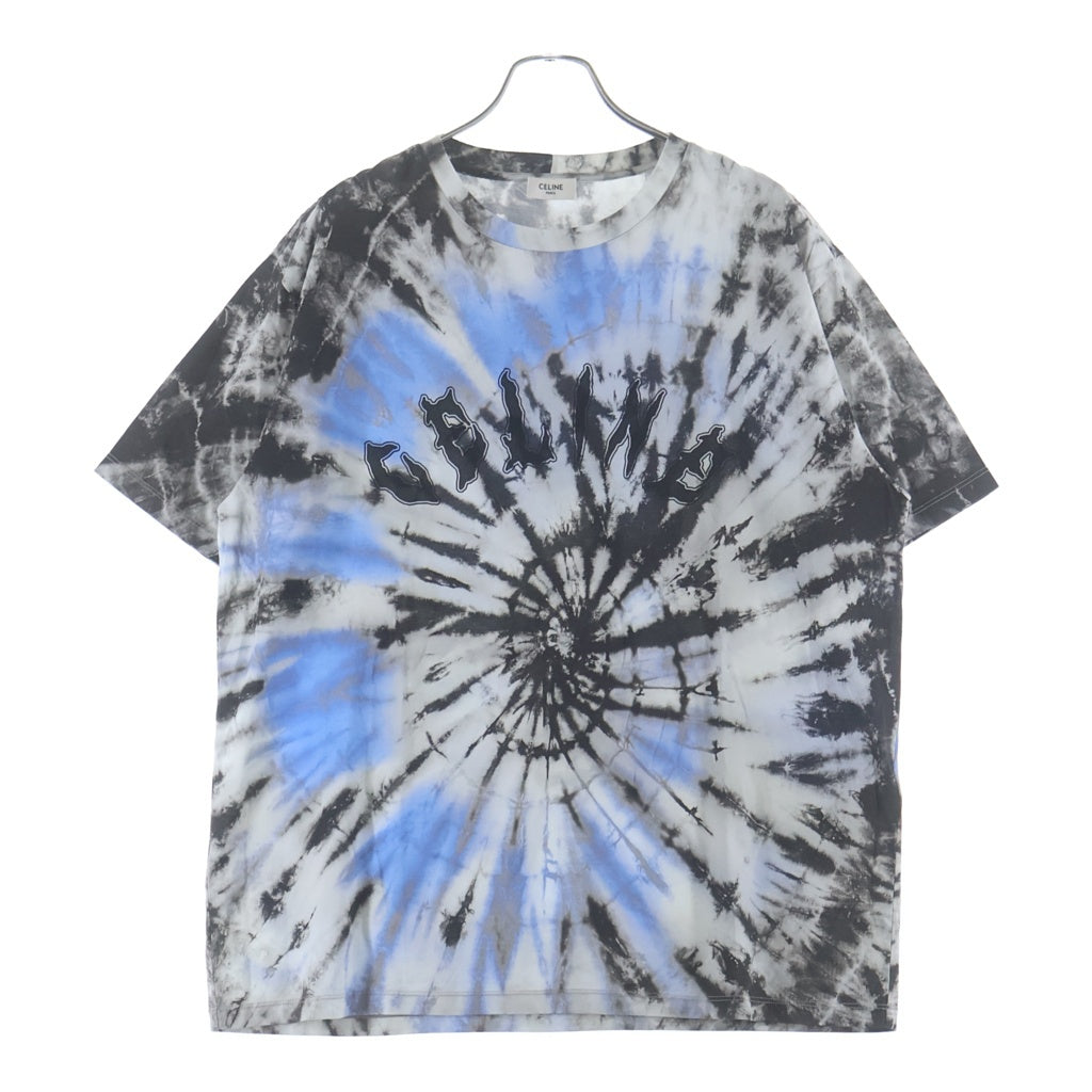 CELINE(セリーヌ) TIE-DYE LOOSE COTTON T-SHIRT ロゴプリント タイダイ総柄 クルーネック半袖Tシャツカットソー マルチカラー 2X65M873W.01JT