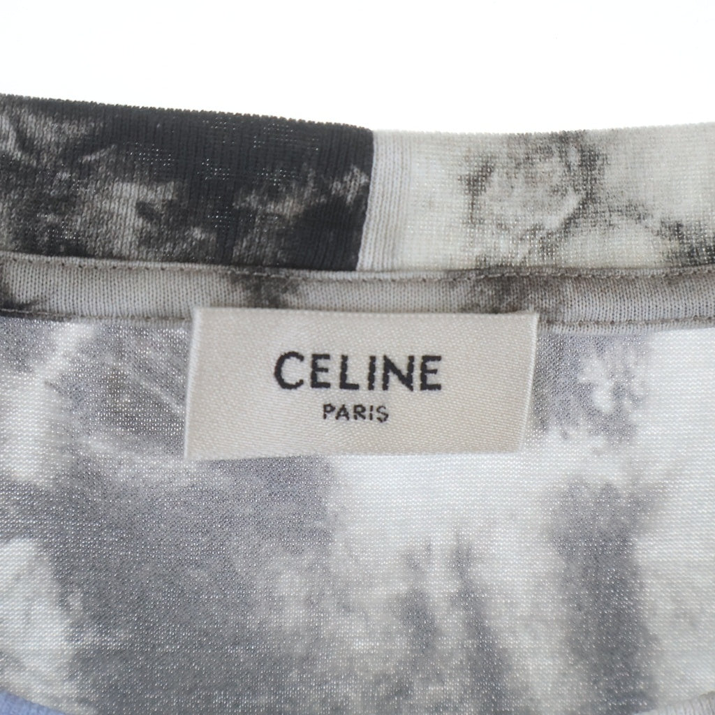 CELINE(セリーヌ) TIE-DYE LOOSE COTTON T-SHIRT ロゴプリント タイダイ総柄 クルーネック半袖Tシャツカットソー マルチカラー 2X65M873W.01JT