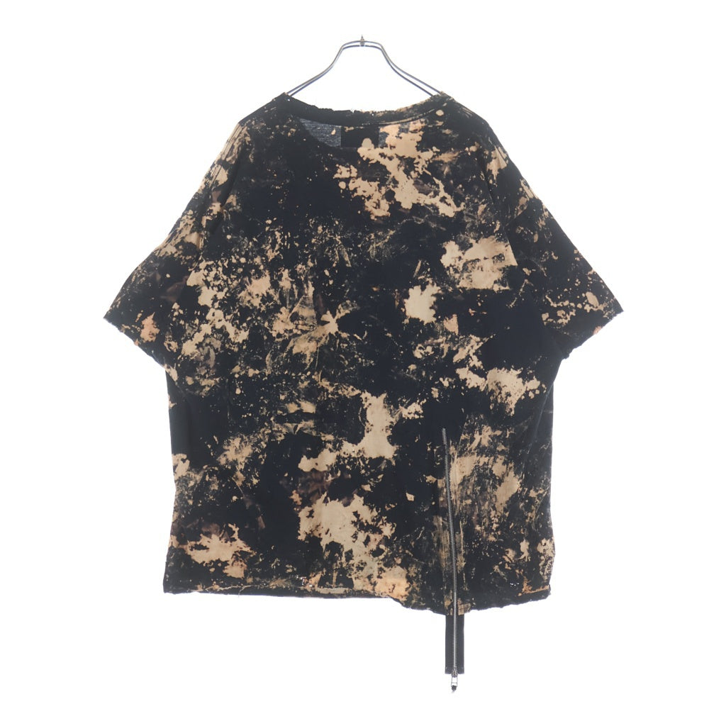 Z.VARGAS(ザックバルガス) ARMY デストロイ加工 総柄タイダイ クルーネック半袖Tシャツカットソー ブラック/ブラウン