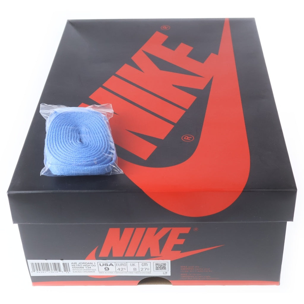 NIKE(ナイキ) AIR JORDAN 1 RETRO HIGH OG UNIVERCITY BLUE エアジョーダン1 ハイ ユニバーシティーブルー ハイカットスニーカー ブルー/ホワイト US9/27cm 555088-134